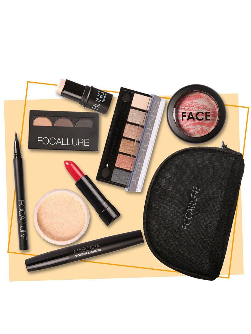 

8PCS Cosmetics Makeup Set With Bag, Colormix