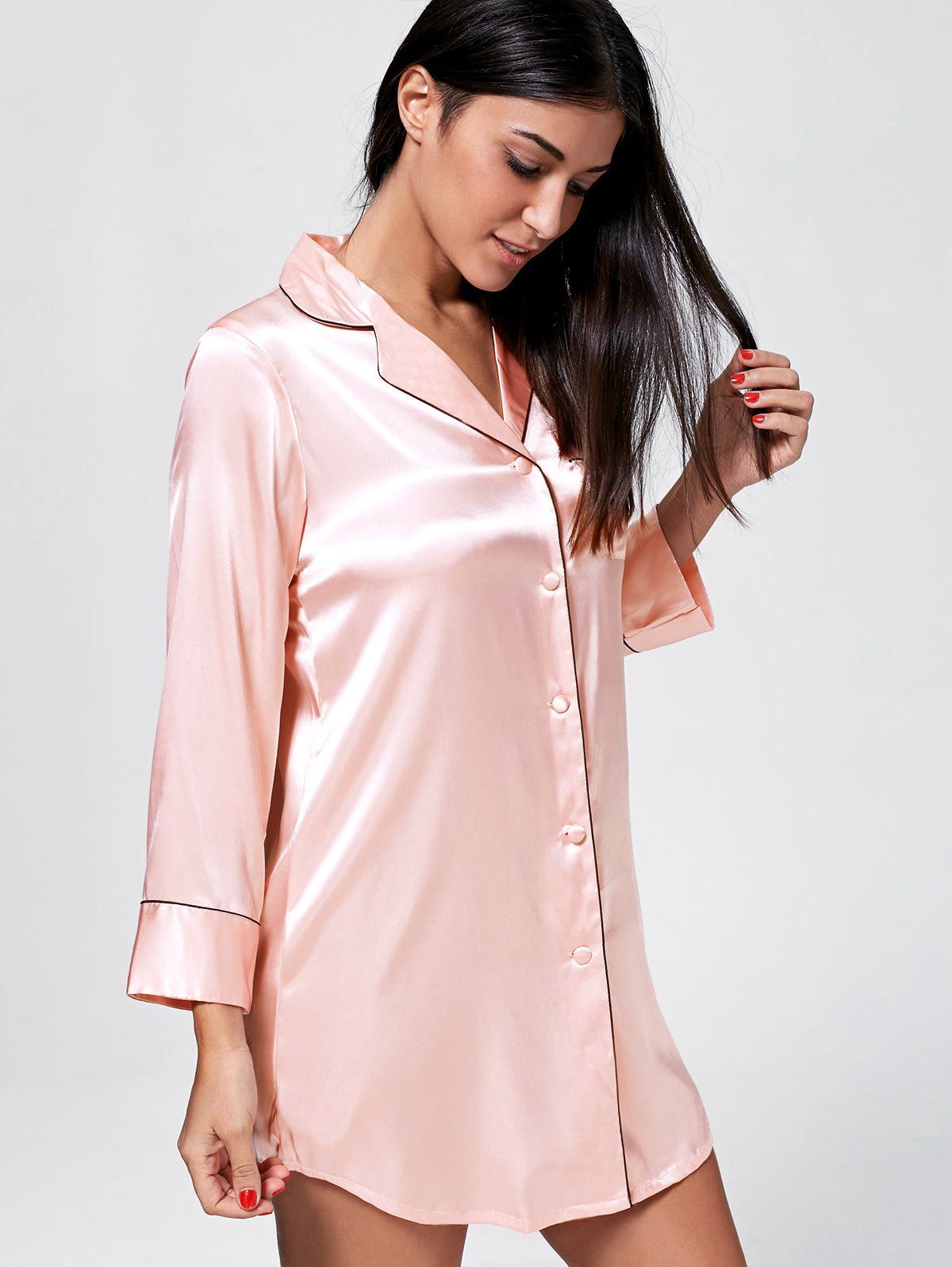 satin pajama shirt dress