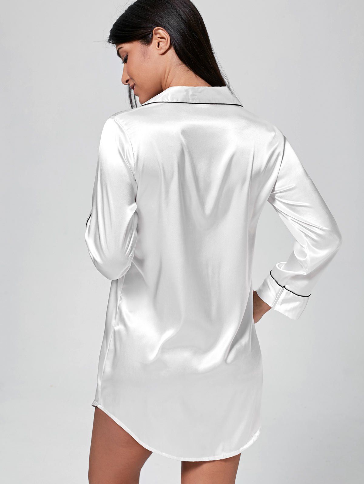 satin pajama shirt dress