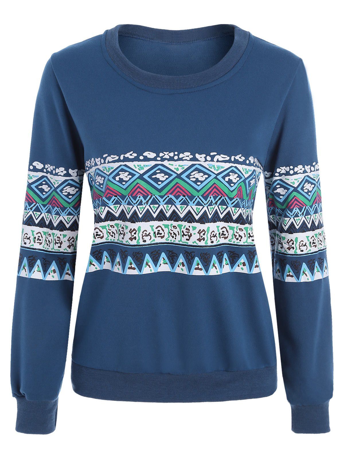 

Crew Neck Print Sweatshirt, Blue