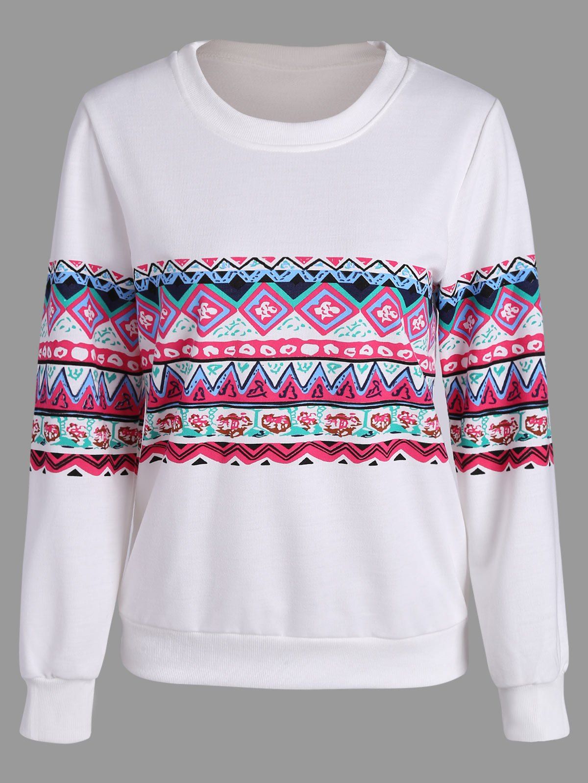

Crew Neck Print Sweatshirt, White