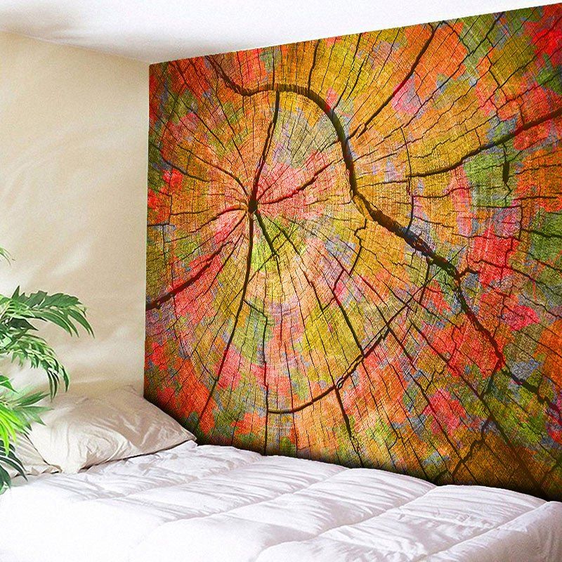 

Wood Grain Print Wall Hanging Tapestry, Light brown
