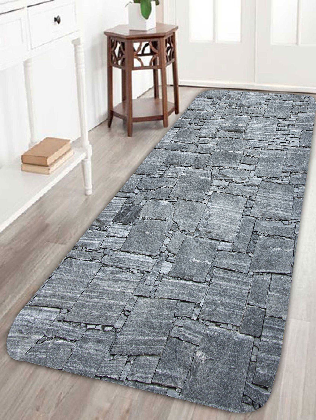 

Slabstone Pattern Velvet Large Door Mat, Gray