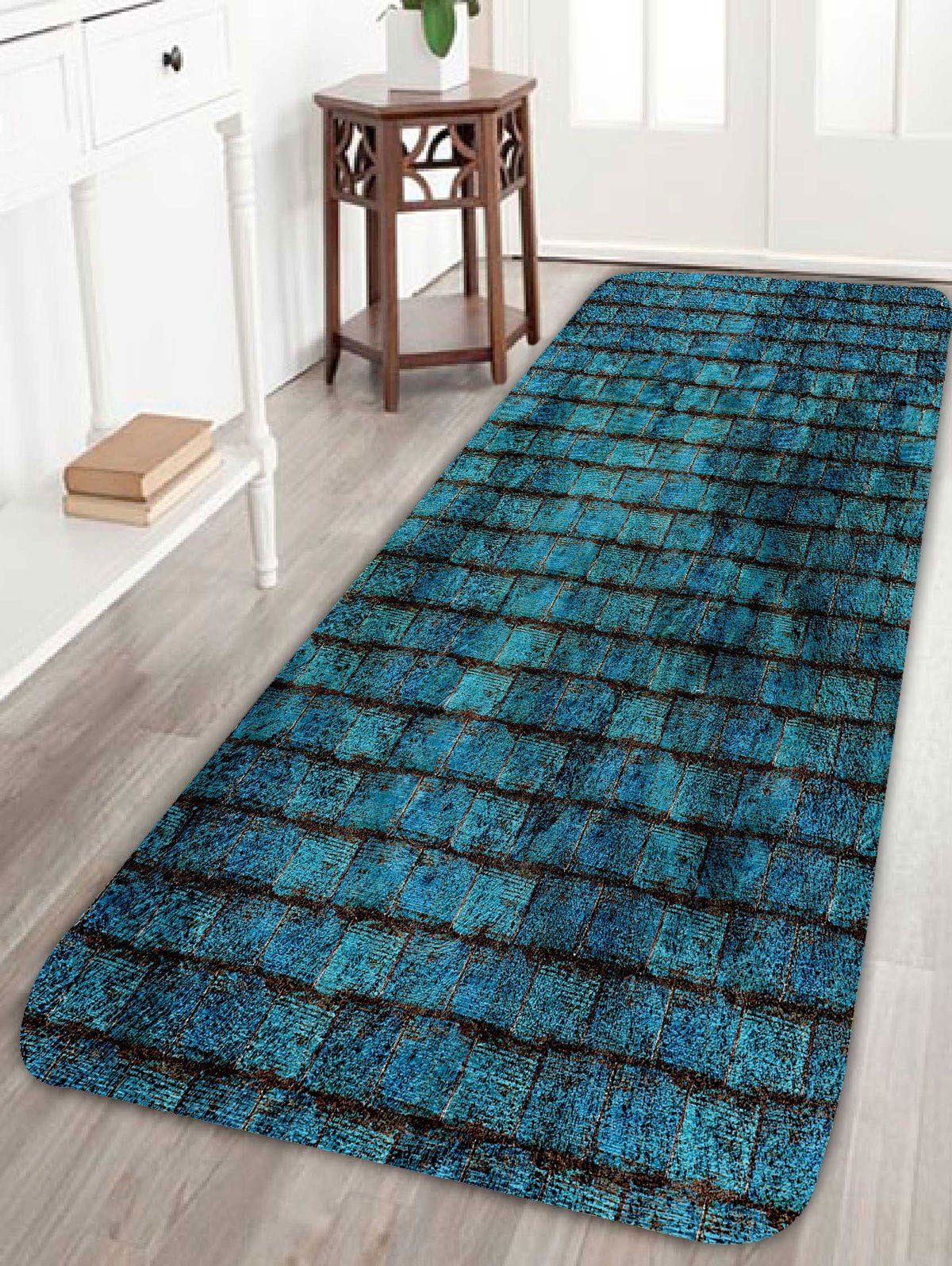 

Brick Wall Door Entrance Soft Absorbent Mat, Blue