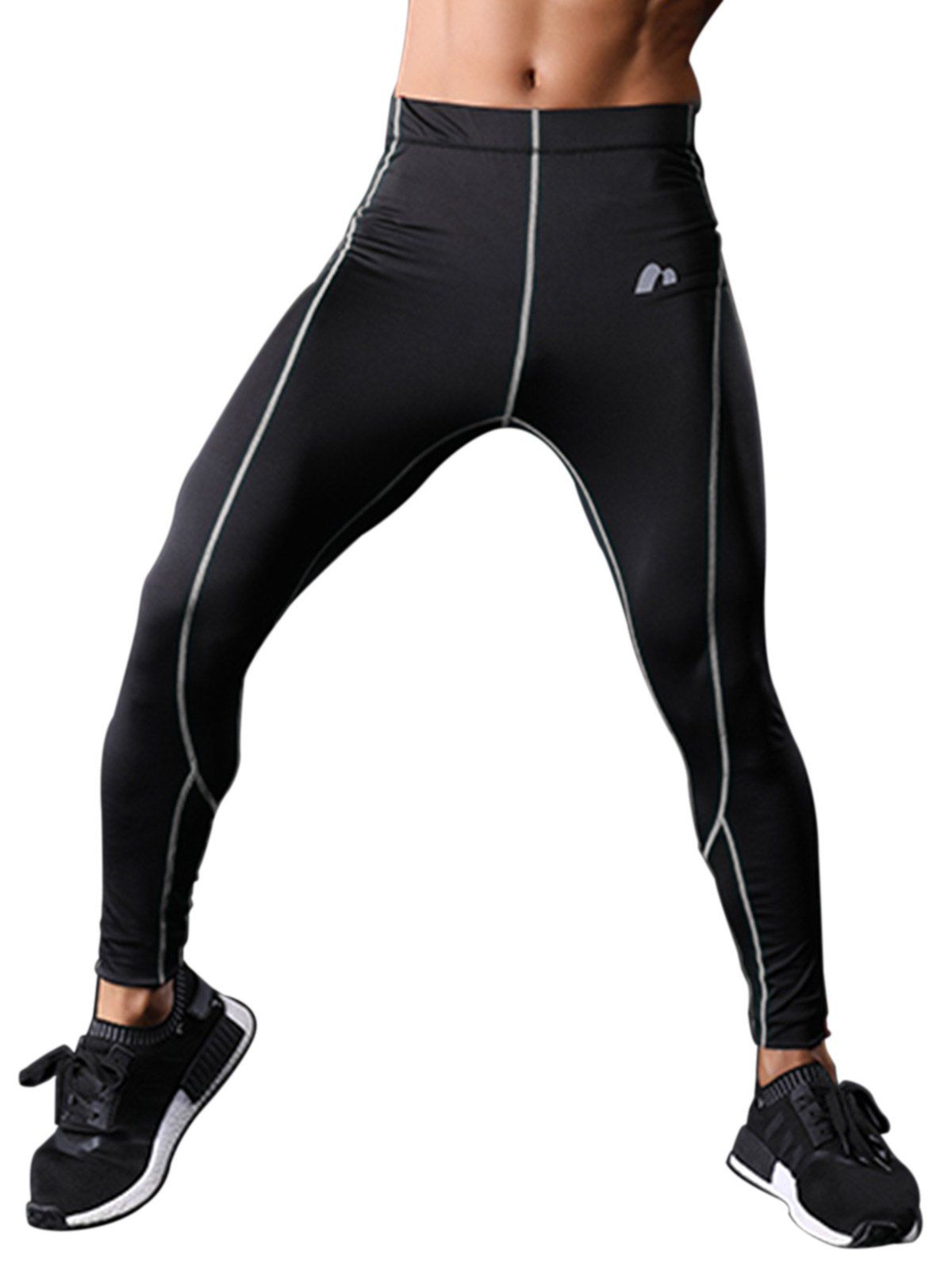 

Suture Elastic Waist Quick Dry Stretchy Gym Pants, Gray