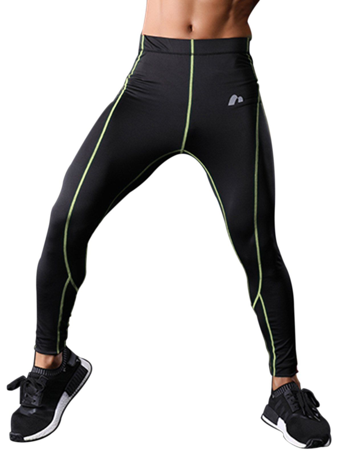 

Suture Elastic Waist Quick Dry Stretchy Gym Pants, Green