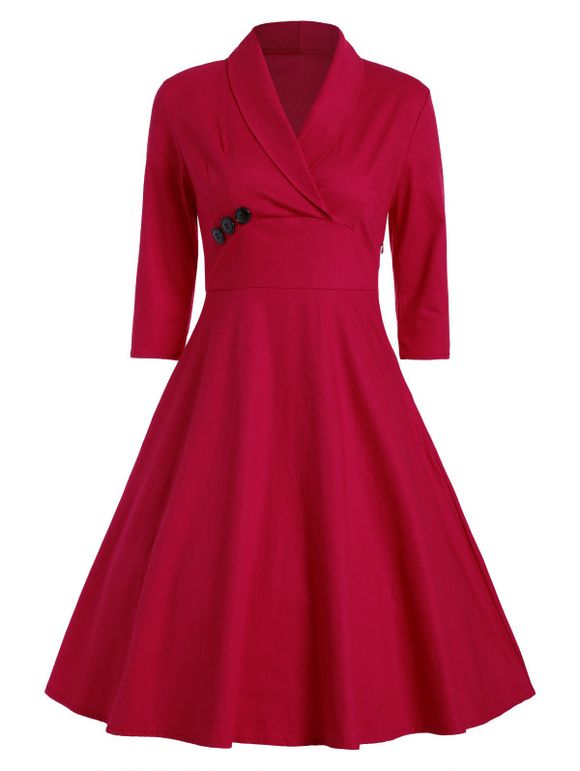 Collier en chandelier A Line Vintage Dress - Rouge 2XL