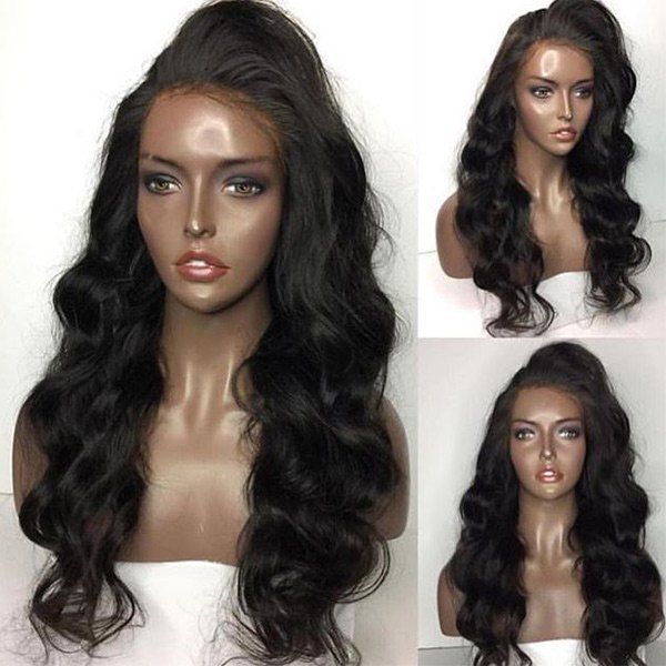Side Part Shaggy Long Body Wave Lace Front Human Hair Wig