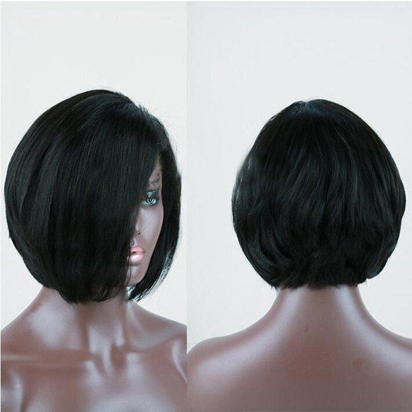 

Side Part Short Bob Straight Synthetic Wig, Black