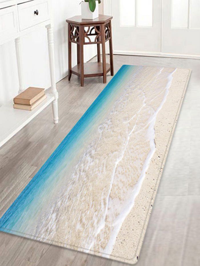 

Beach Tidewater Pattern Indoor Outdoor Area Rug, Lake blue
