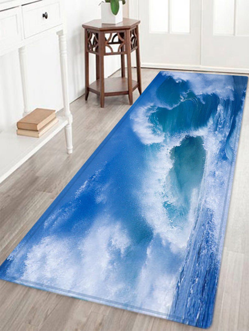 

Ocean Wave Pattern Indoor Outdoor Area Rug, Blue