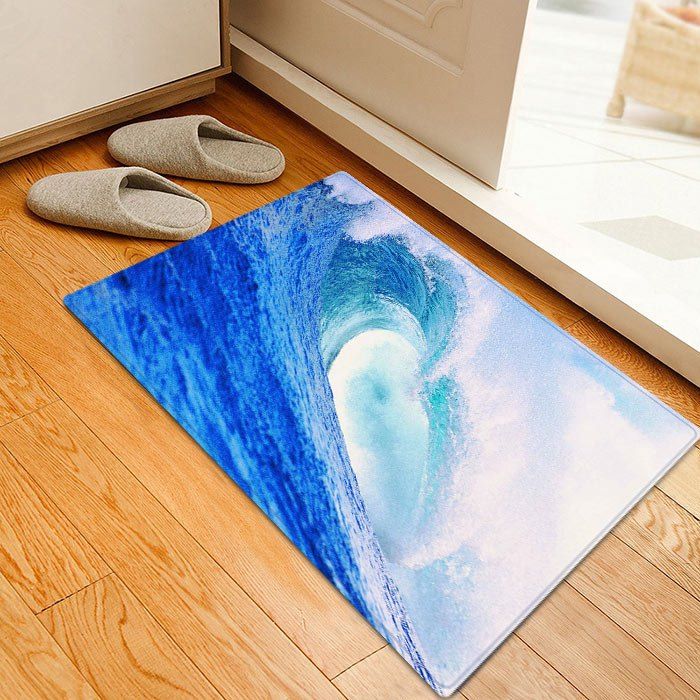 

Ocean Waves Pattern Indoor Outdoor Area Rug, Blue
