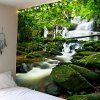 Tapisserie Murale Imperméable Imprimé Forêt et Cascade - Vert W79 INCH * L79 INCH