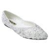Chaussures plates en strass pointues - Argent 38