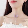 Collier en caoutchouc papillon à perles artificielles - Violet clair 