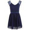 Backless Chiffon A Line Mini Dress - Bleu Violet S