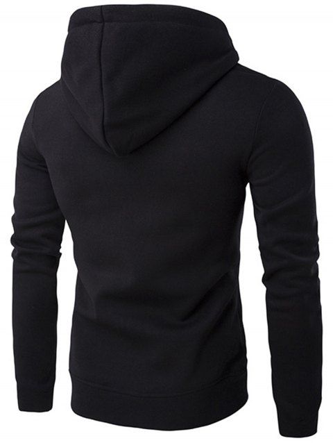 [59% OFF] 2019 Hooded Fleece Pouch Pocket Hoodie In BLACK | DressLily