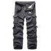 Pantalon Cargo Droit avec Poches à Braguette Zippée - Gris 32