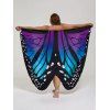 Robe de Plage Portefeuille Motif Papillon Grande-Taille - Bleu / Violet 2XL