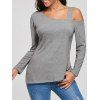 Top à manches longues à épaule à fente latérale - Gris M