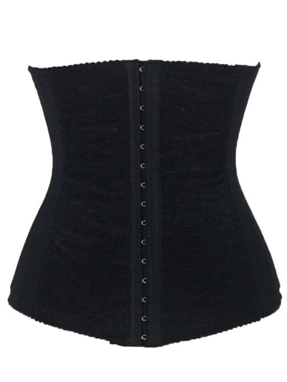 Brocade acier désossé taille corset - Noir XL