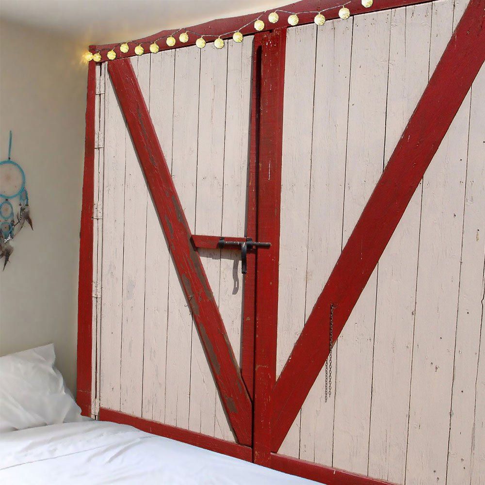 

Waterproof Vintage Wooden Door Printed Wall Tapestry, Wood
