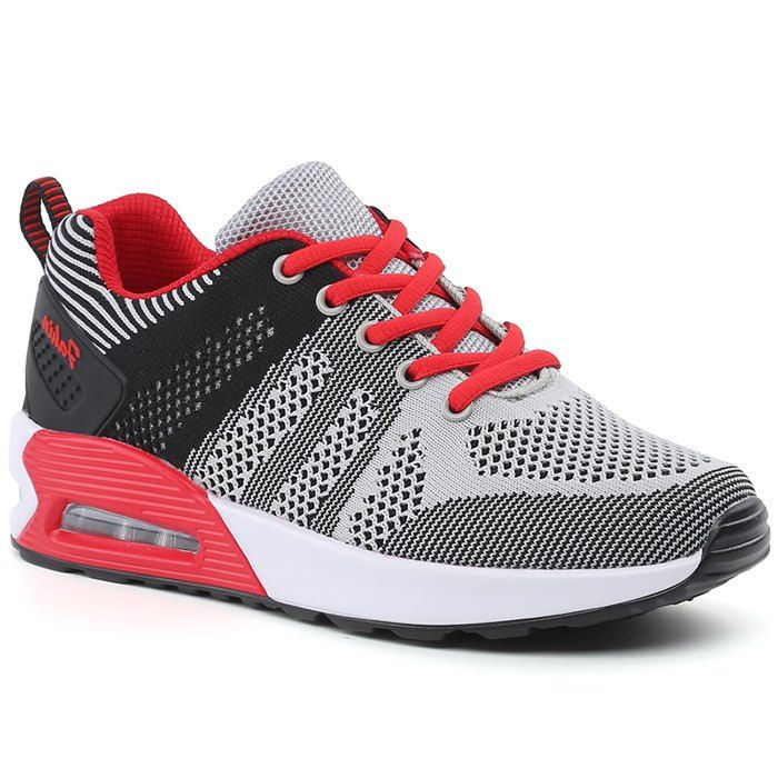 

Color Block Air Cushion Breathable Athletic Shoes, Black and grey