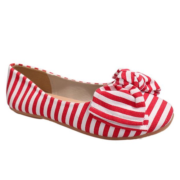 Chaussures plates à rayures - Rouge et Blanc 39