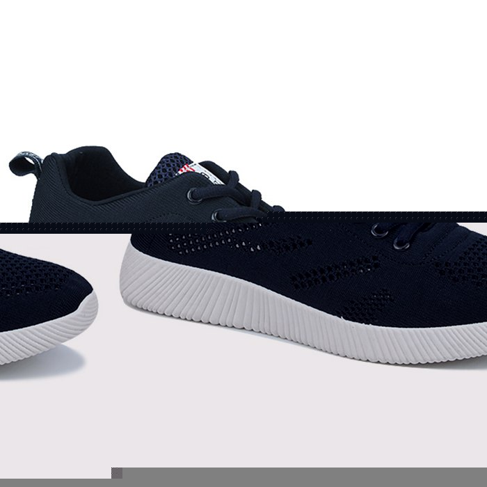 Breathable Mesh Tie Up Casual Shoes - DEEP BLUE 44