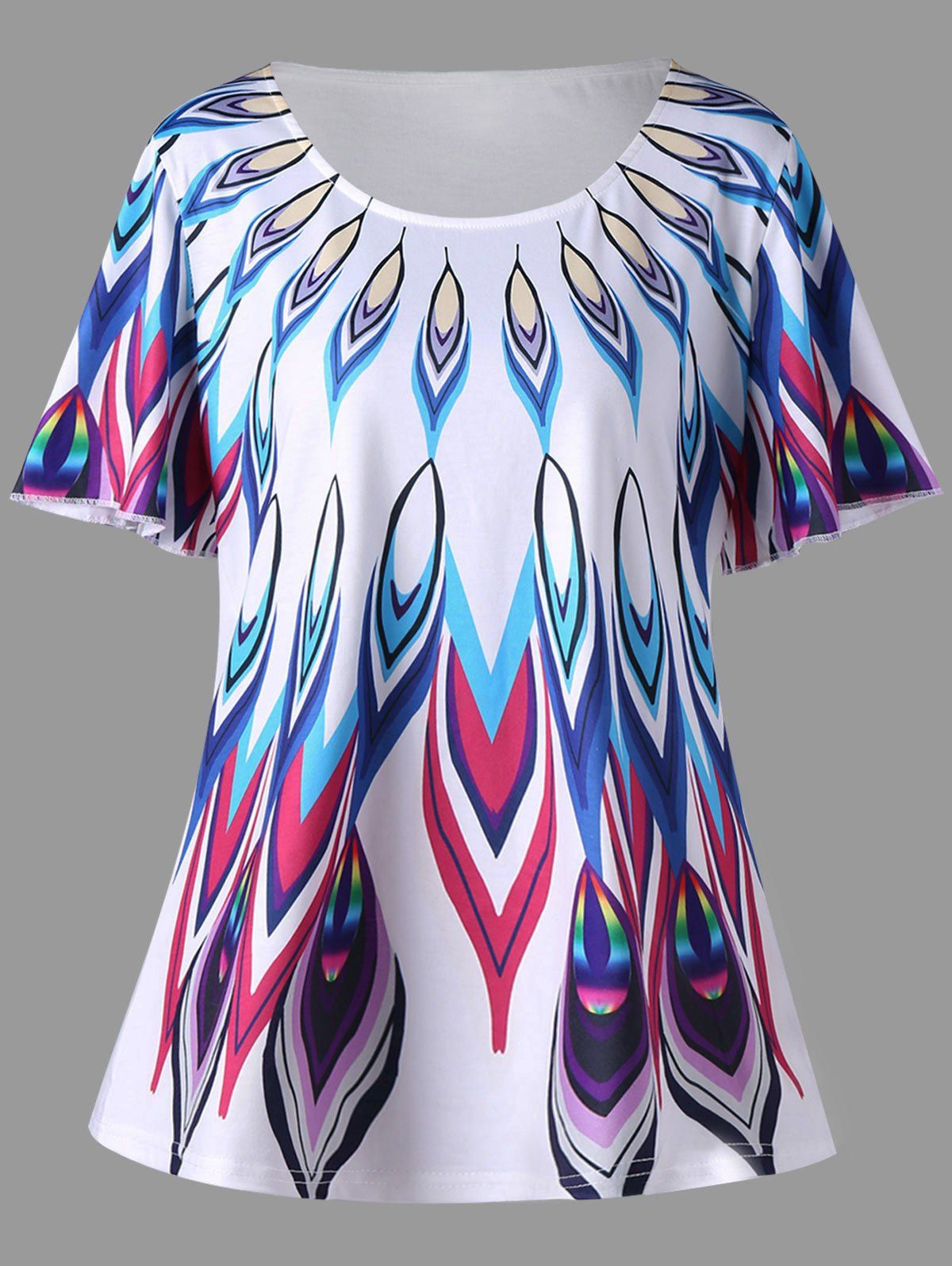 

Plus Size Graphic Scoop Neck T-shirt, White