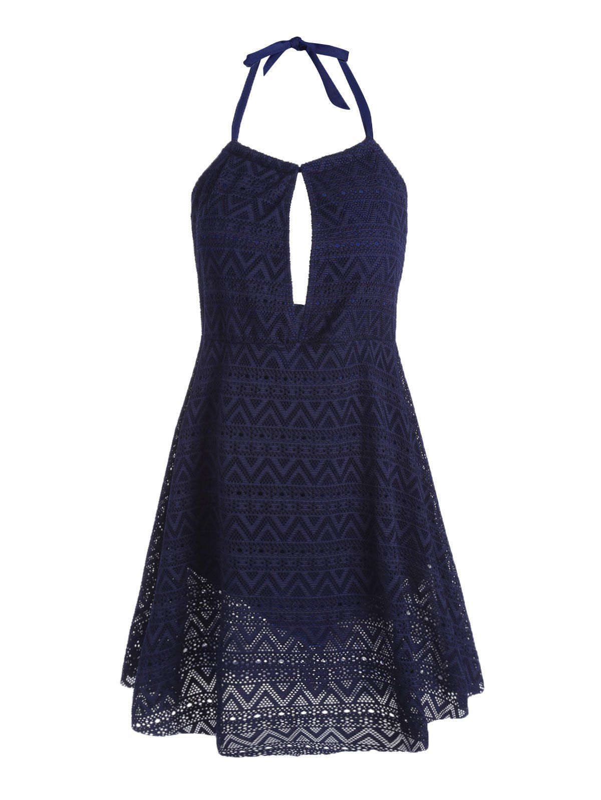 17% OFF 2020 Plus Size Halter Plunging Lace One Piece ...