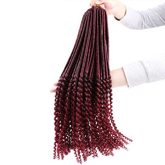 Faux Dread Locs Crochet Long Hair Braids Extensions - Rouge vineux 
