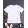 T-shirt Courtes Manches à Imprimé Flamant - Blanc XL