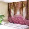 Sakura Scenery Throw Fabric Wall Hanging Tapestry - PINK W59 INCH * L79 INCH