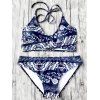 Ensemble de bikini à enveloppes florales - Bleu Violet M