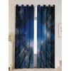 Rideaux de Fenêtre Adiaphane Ciel Etoilé Imprimé 2 Pièces - Bleu profond W53 INCH * L84.5 INCH