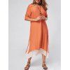 Robe de lin Maxi haute tenue asymétrique - Orange 2XL