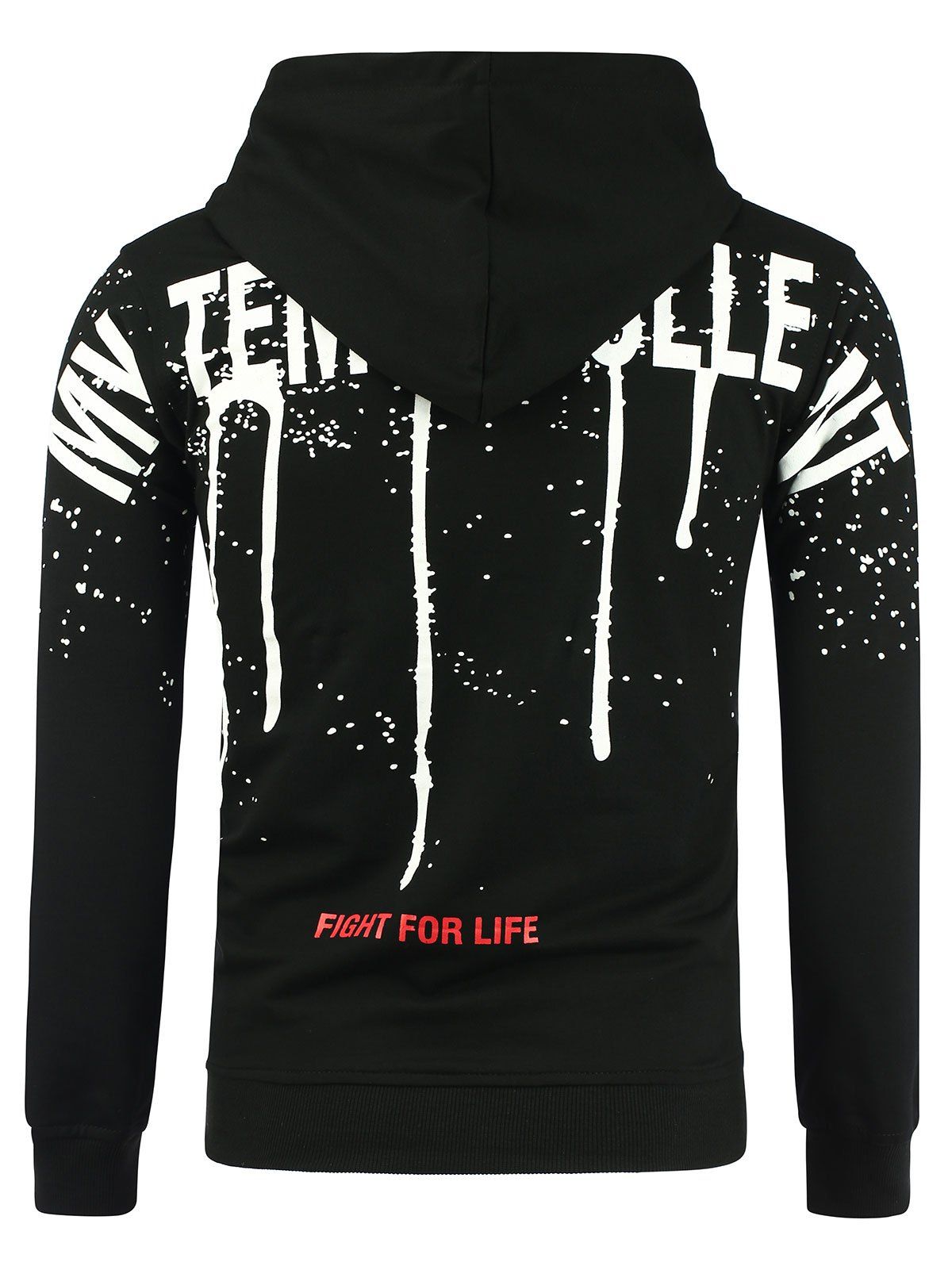 

Splatter Paint Graphic Print Hoodie, Black