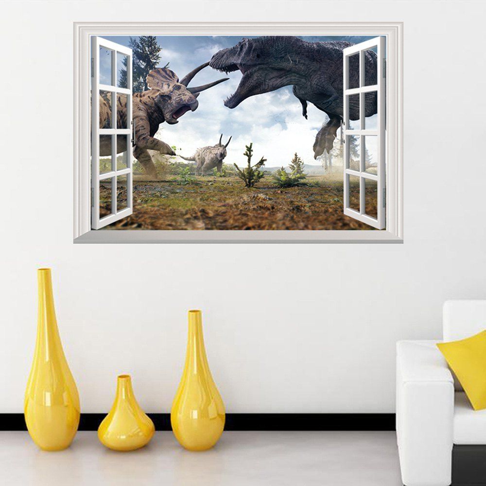

3D Window Dinosaurs Wall Art Sticker, Colormix