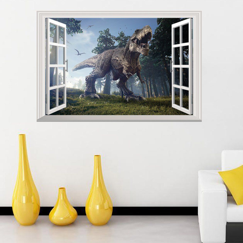

Window Forest Dinosaur 3D Wall Art Sticker, Colormix
