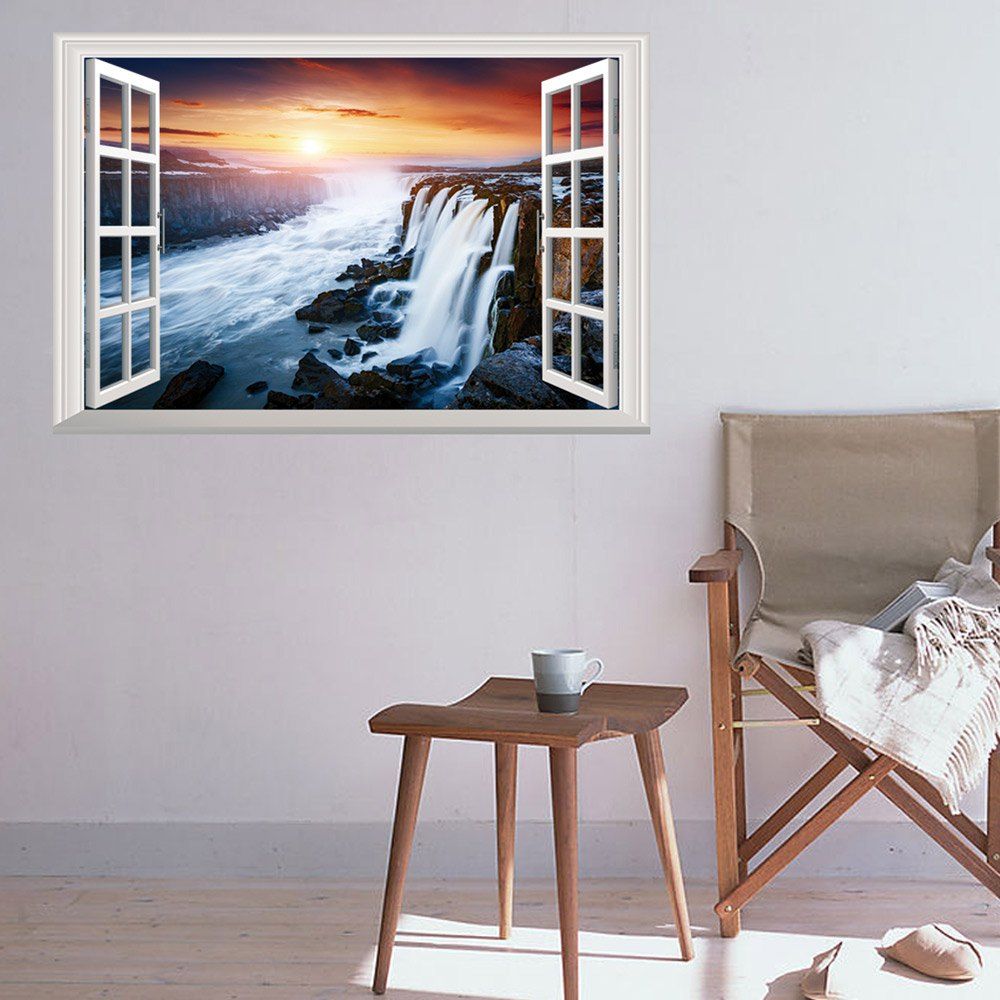 

Window Sunset Falls 3D Wall Art Sticker, Colormix