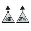 Bad Girl Triangle Cool Drop Earrings - Blanc 