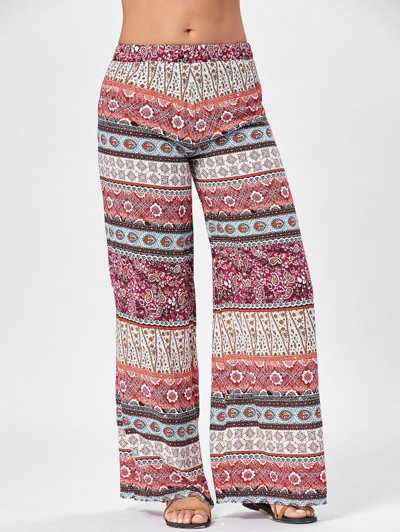 Pantalon Imprimé Floral Totem à Jambes Larges - multicolore ONE SIZE