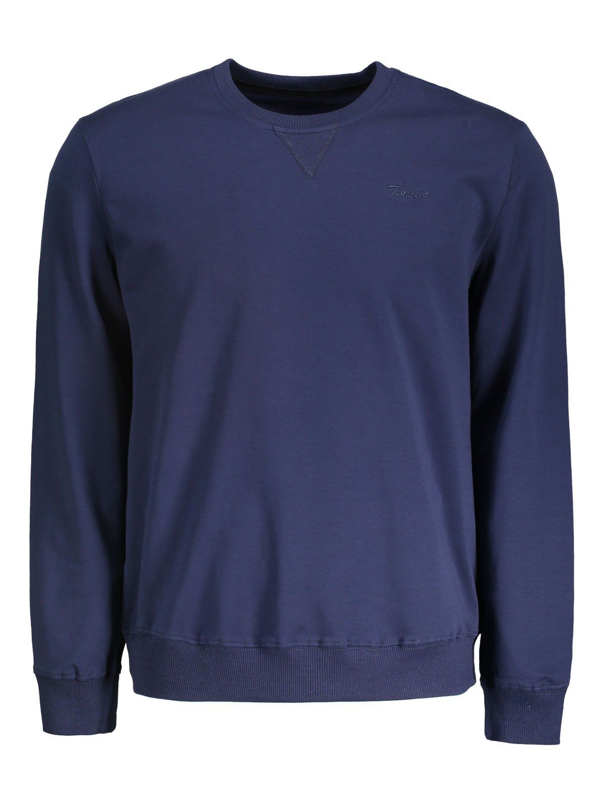 

Crew Neck Mens Pullover Sweatshirt, Purplish blue