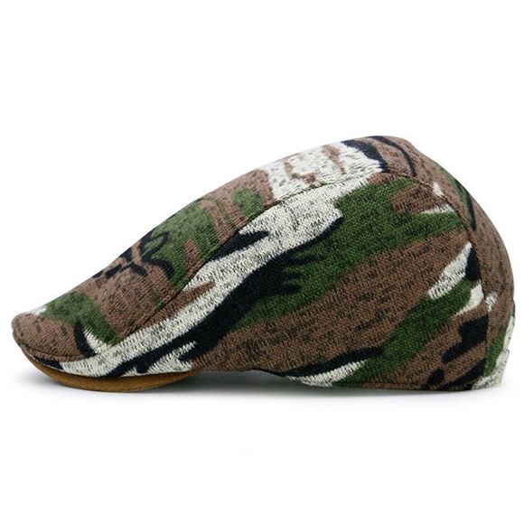 Chapeau Plat Souple Motif Camouflage - Brun 