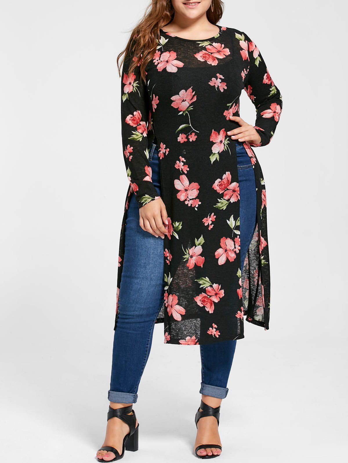 floral longline shirt