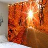 Sunlight Maple Trees Road Tapis suspendu mural imperméable - Rouge W79 INCH * L71 INCH