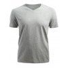 V Neck Short Sleeve T-shirt - Gris 2XL