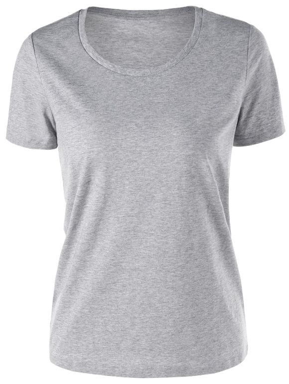 T-shirt manches courtes à manches courtes - Gris XL