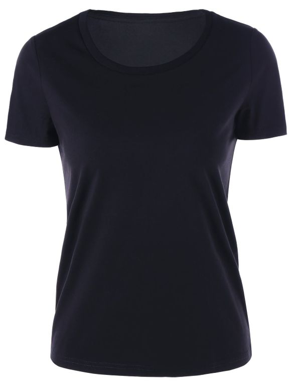 T-shirt manches courtes à manches courtes - Noir XL